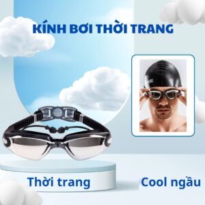 Kính bơi tráng gương bạc (có bịt tai)