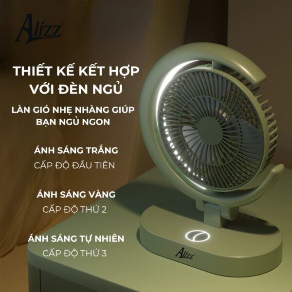 Quạt gấp để bàn không dây ALIZZ
